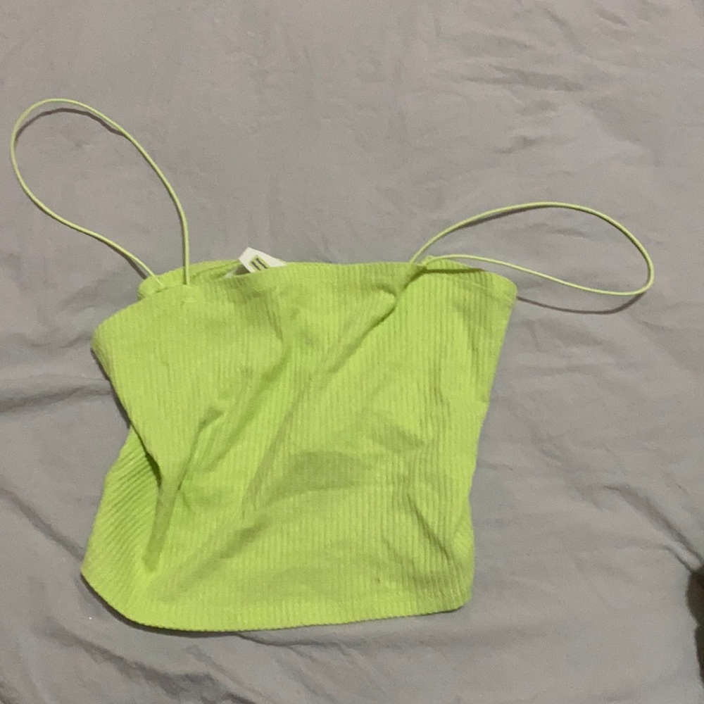 Neon green cropped tank